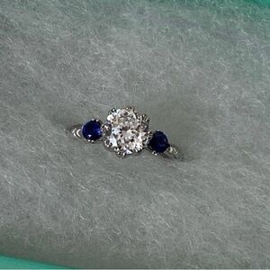 QVC TACORI Diamonique & Sapphire Sterling Ring 6